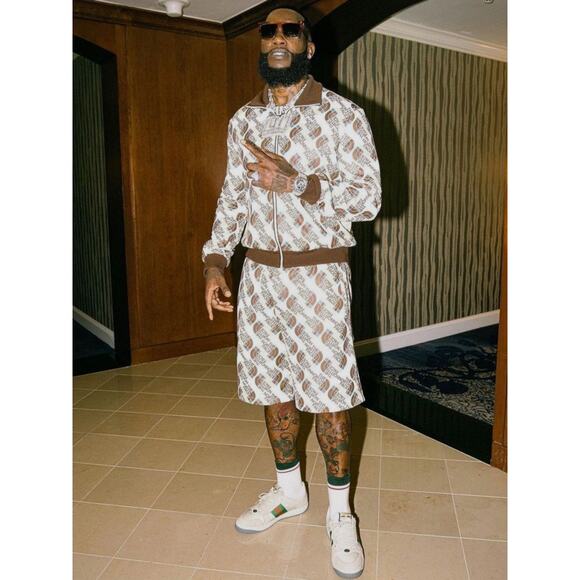 Gucci X The North Face Mens Logo Print Track Shorts Large L - Picture 2 of 8